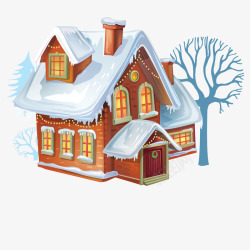 矢量冬天装饰圣诞雪屋元素矢量图高清图片