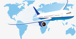 商务世界地图飞机航行和地图矢量图高清图片