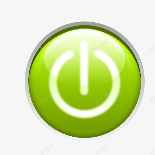 圆形按钮图标png_新图网 https://ixintu.com 关机按钮 圆形按钮 精致按钮 绿色按钮