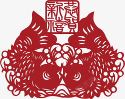 富贵有鱼剪纸年年有余剪纸高清图片