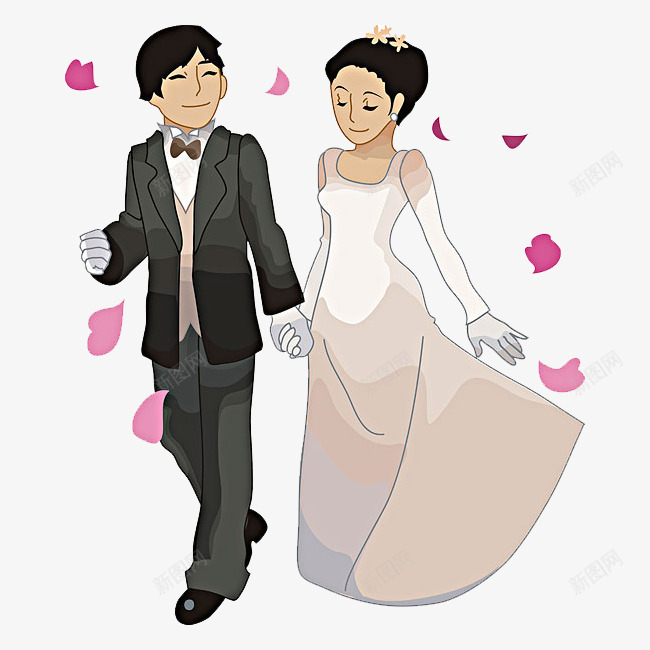 结婚夫妇png免抠素材_新图网 https://ixintu.com png图形 png装饰 婚庆 情侣 结婚 装饰