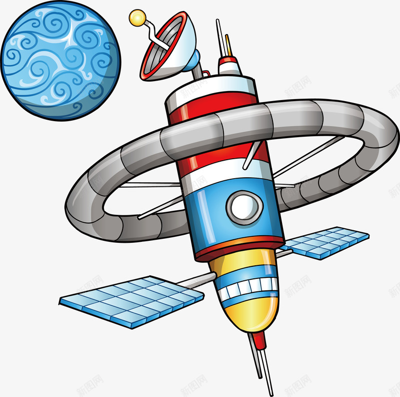 卫星火箭矢量图ai免抠素材_新图网 https://ixintu.com 卡通 尾气 扁平小火箭 扁平火箭 火箭尾气 科技 设计 矢量图