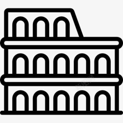 Colosseum的标志性建筑斗兽场图标高清图片