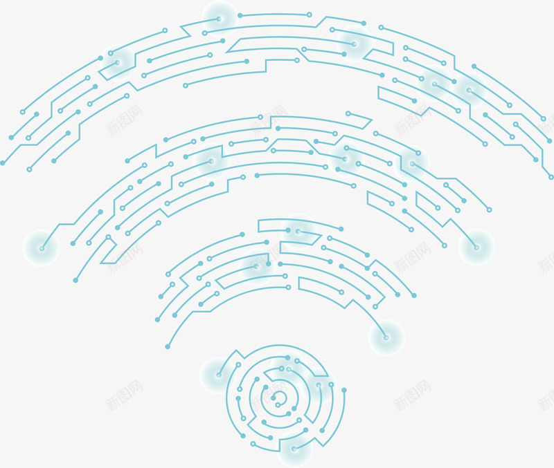 蓝色科技WiFi矢量图eps免抠素材_新图网 https://ixintu.com WIFI图案 WiFi WiFiPNG 矢量WiFi 矢量图 科技 科技WiFi