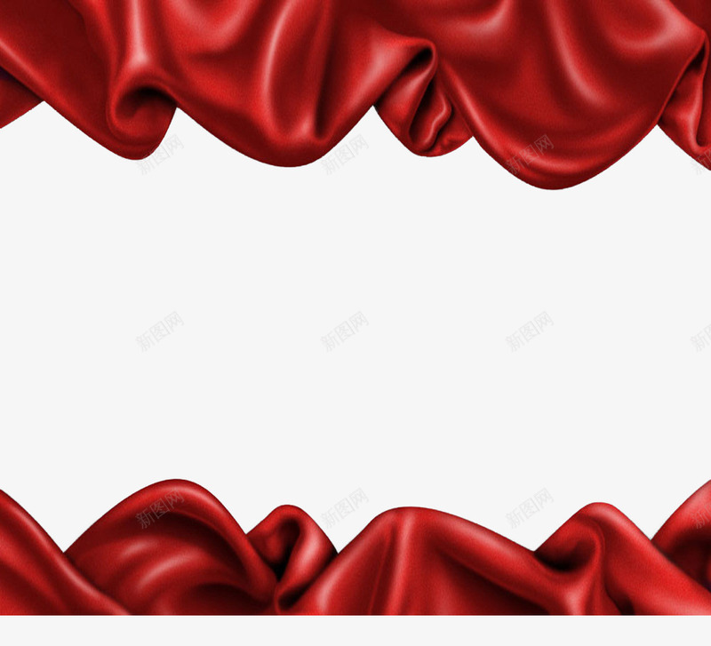 红色丝绸边框png免抠素材_新图网 https://ixintu.com 丝绸边框 免抠素材 红色丝绸 红色边框