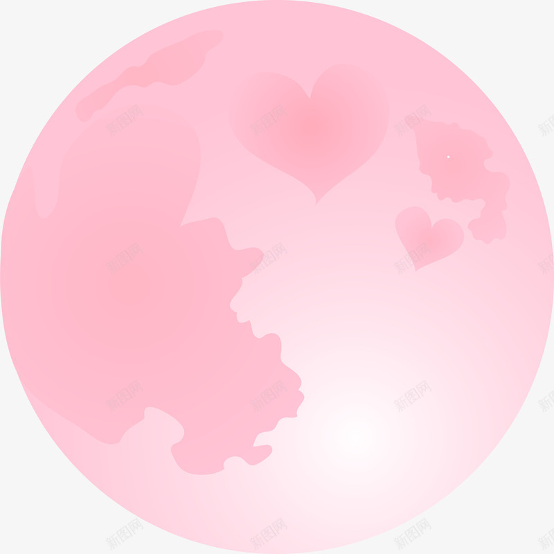 粉色圆形地球图案png免抠素材_新图网 https://ixintu.com 图案 圆形 地球 粉色