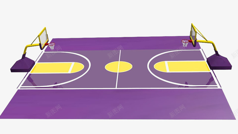 紫色篮球场地png免抠素材_新图网 https://ixintu.com 塑胶 塑胶场地 球架 篮球场地 篮球架 紫色 紫色塑胶场地 路灯
