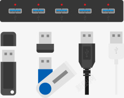 USB端口USB数据线矢量图高清图片