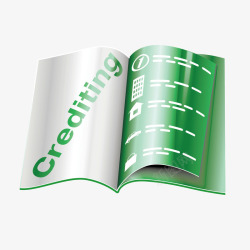 绿色文件杂志期刊矢量图素材