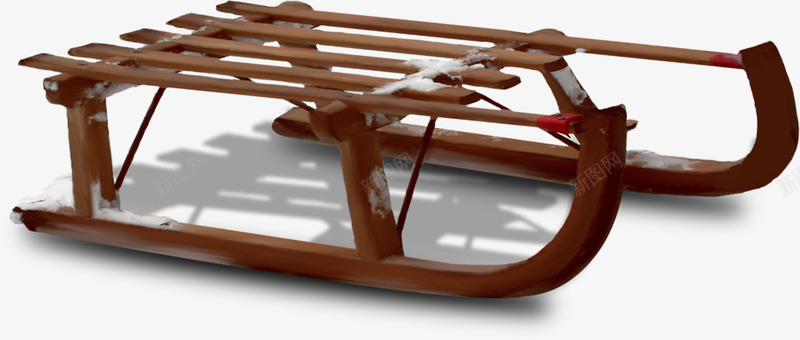 木制简约雪橇车png免抠素材_新图网 https://ixintu.com 冬天交通工具 冬季 圣诞车 车子