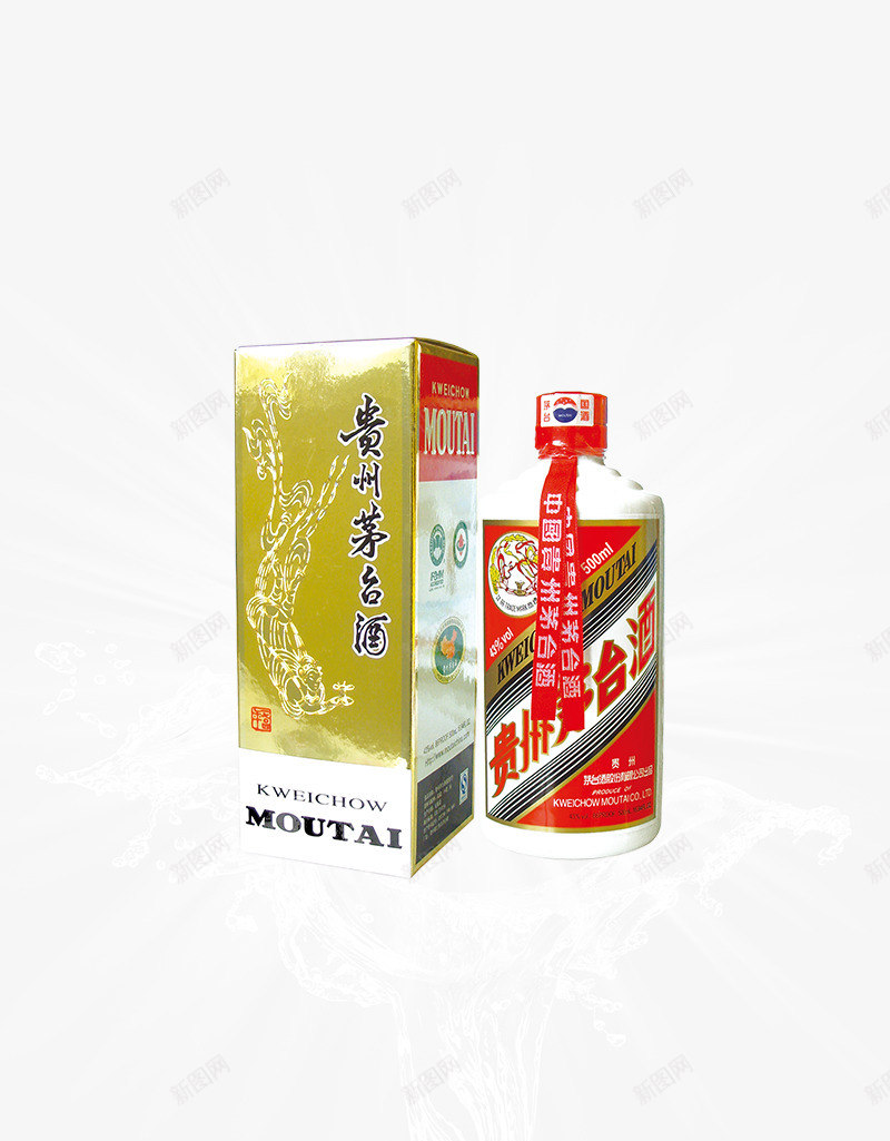 贵州茅台酒psd免抠素材_新图网 https://ixintu.com 中国名酒 产品实物 白酒 贵州茅台酒 酒水 金装