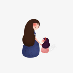 有爱母女母亲节插画高清图片