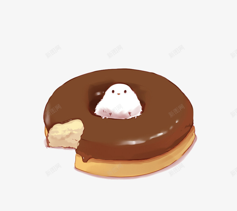 甜甜圈小鸡png免抠素材_新图网 https://ixintu.com 卡通 可爱 小鸡崽 手绘 甜点 萌 蛋糕 面包 食品 食品海报插画 食物