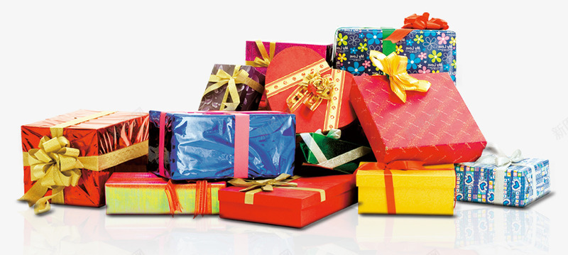 堆放着的礼物盒png免抠素材_新图网 https://ixintu.com 堆放的礼物盒 多彩礼物盒 盒子 绑丝带的礼品盒