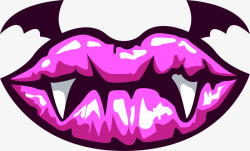 紫色恶魔嘴唇素材