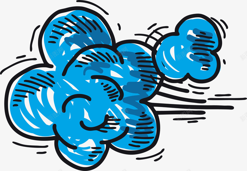 蓝色卡通对话气泡png免抠素材_新图网 https://ixintu.com 卡通手绘 对话 气泡 涂鸦 蓝色 装饰 语气