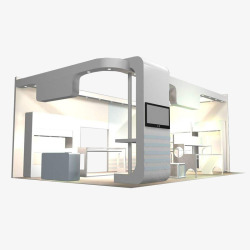 3D展厅别墅设计展台搭建3D展厅高清图片