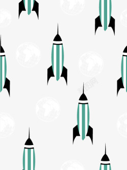 绿色小火箭背景素材