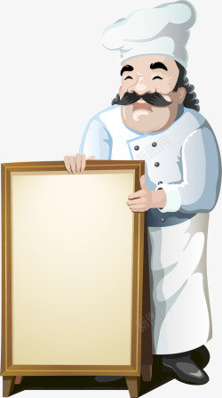 卡通厨师招牌矢量图素材