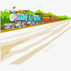 蒸汽式火车图标装饰插图怀旧蒸汽式火车高清图片
