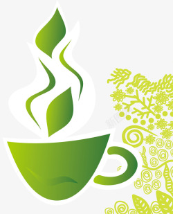 茶叶中国风插画茶叶标志茶叶叶子矢量图图标高清图片