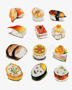 卡通寿司甜食素材