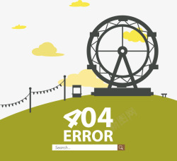 卡通404页面矢量图素材