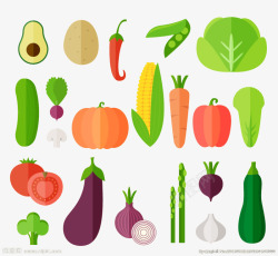 扁平化卡通蔬菜素材