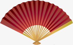 木扇红色中国风扇子矢量图高清图片