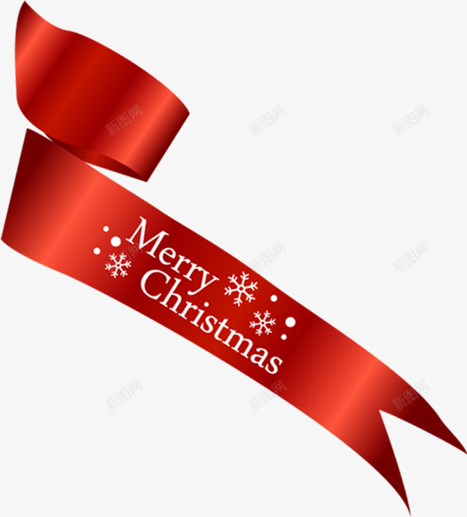 红色飘带圣诞节模板png免抠素材_新图网 https://ixintu.com 圣诞节 模板 红色 织带 飘带