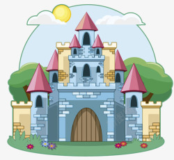 城堡图案儿童节装饰卡通城堡主题高清图片