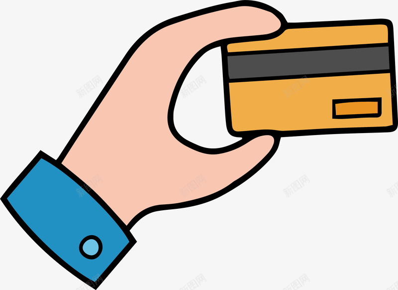 手中拿着信用卡png免抠素材_新图网 https://ixintu.com 信用卡 刷卡支付 手拿卡片 手绘风 矢量png 银行卡