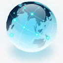 发光互联网地球联系图标png_新图网 https://ixintu.com 互联网 发光 图标 地球 联系