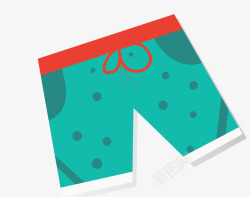 男士小平角泳裤绿色沙滩裤小短裤高清图片