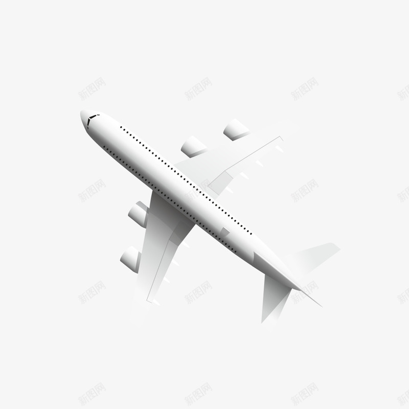 白色飞行中的客机png免抠素材_新图网 https://ixintu.com 客机 白色 装饰飞机 飞行