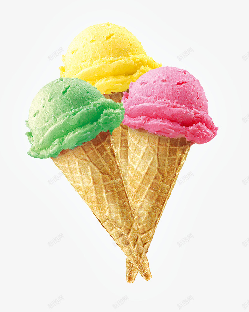 三甜筒冰淇淋图标png_新图网 https://ixintu.com 冰淇淋 凉爽 夏天 甜筒