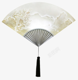 中式装饰古灯中国风扇子墙壁灯高清图片