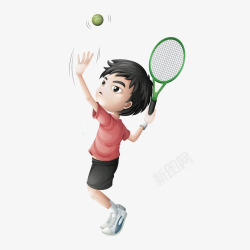网球发球红色男士网球发球高清图片