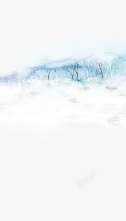 白雪皑皑小树林高清图片