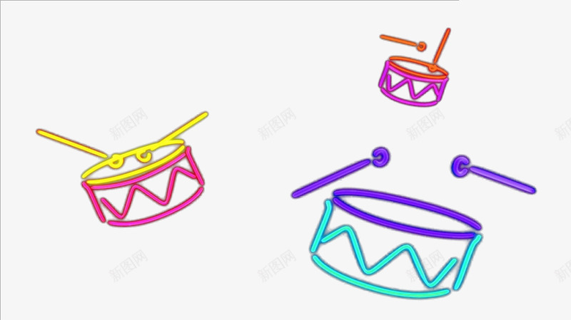彩色荧光鼓png免抠素材_新图网 https://ixintu.com 光效 击鼓 彩色 荧光灯 霓红灯