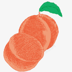两个带绿叶的桃子水果大合集水果插画矢量图高清图片