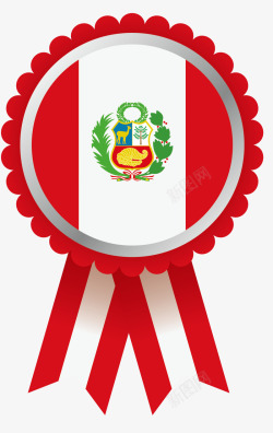 大红花秘鲁国旗素材