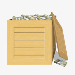 现金木箱装钱的箱子矢量图高清图片