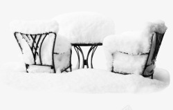 椅子和白雪素材
