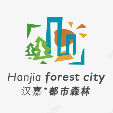 汉嘉都市森林标识图标图标