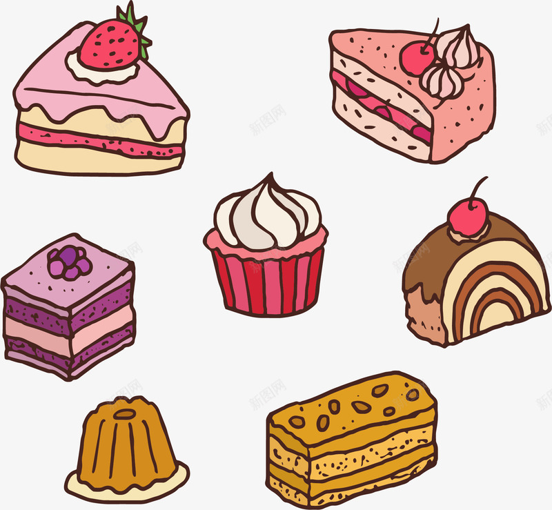 甜品店美味蛋糕海报png免抠素材_新图网 https://ixintu.com 甜品店 矢量png 美味蛋糕 蛋糕 蛋糕花纹