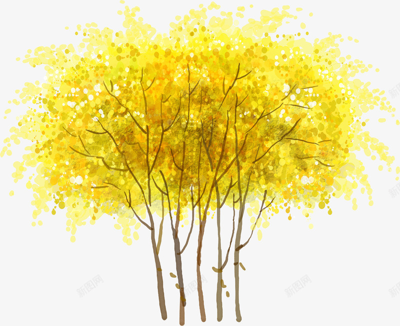 春季黄色大树风景png免抠素材_新图网 https://ixintu.com 大树 春季 风景 黄色