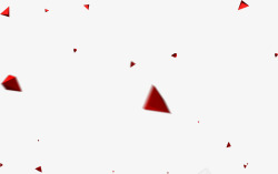 红色几何三角形漂浮素材