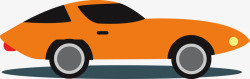 橙色卡通跑车素材
