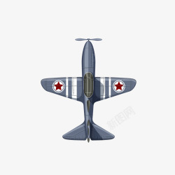 五角星图案的飞机简图素材
